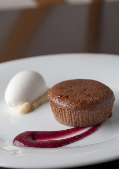 restaurante para eventos en Valencia - Coulant,ruibarbo y helado de leche de cabra